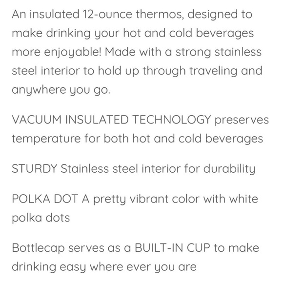 Stainless Steel Insulated Thermos w/ Cup Lid for Hot or Cold Beverages, Yellow - Picture 5 of 6